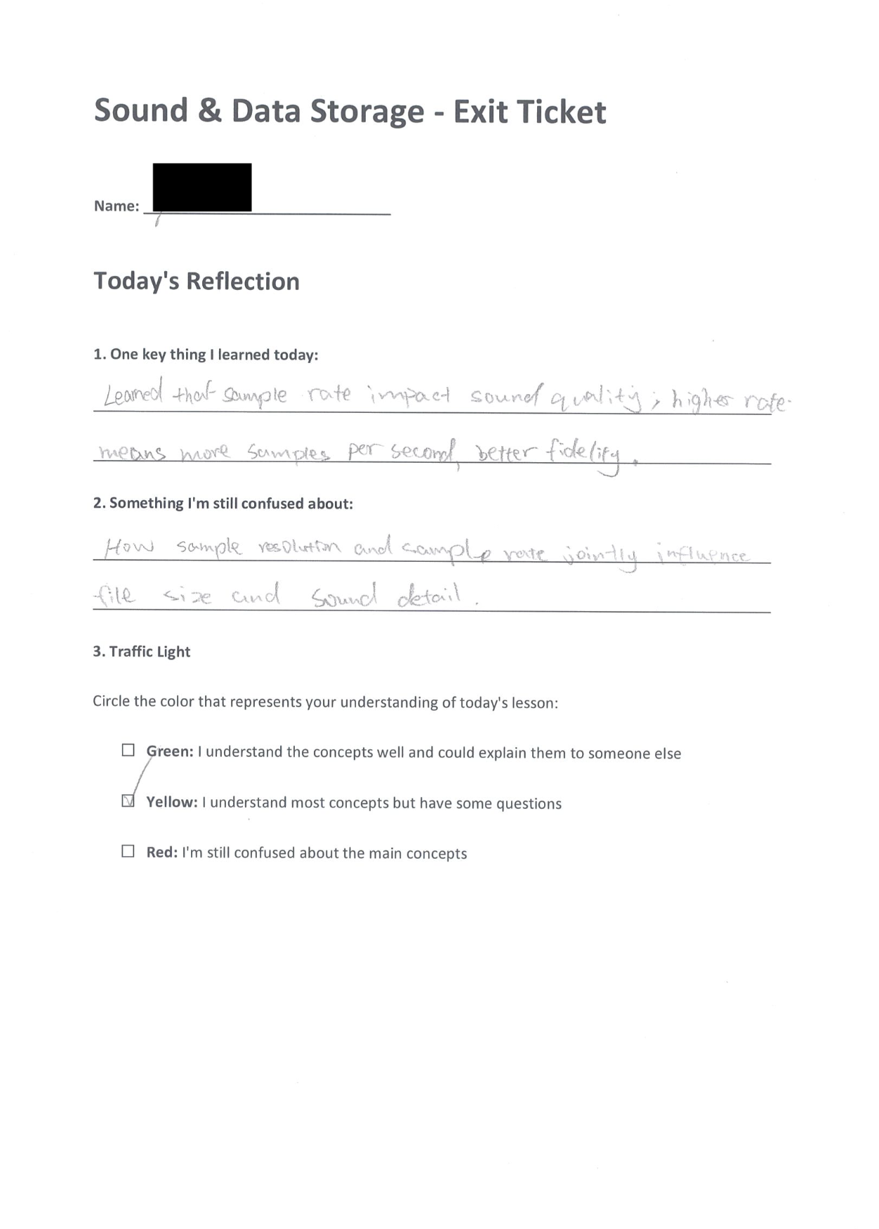Exit Ticket 1