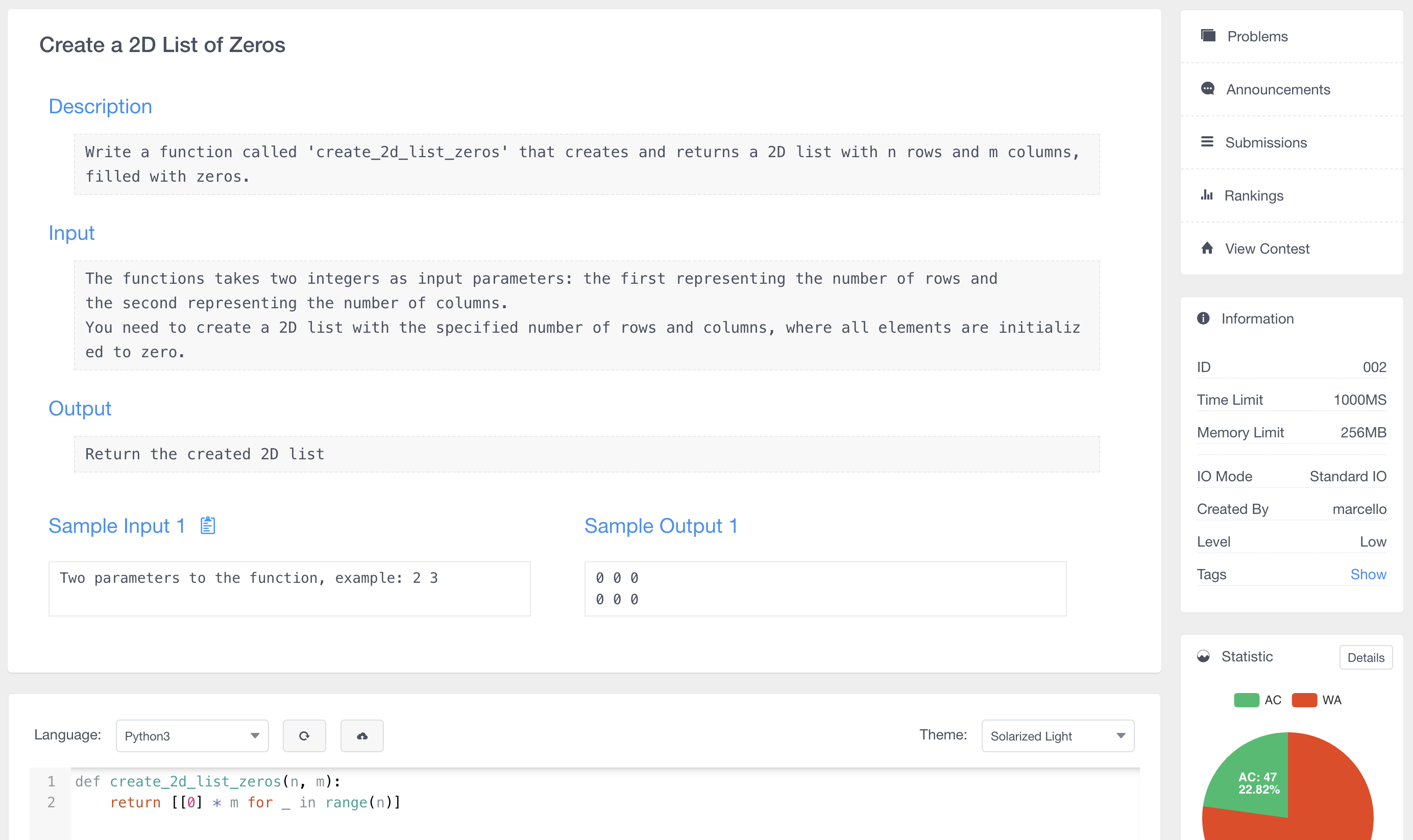 Online Judge Screenshot